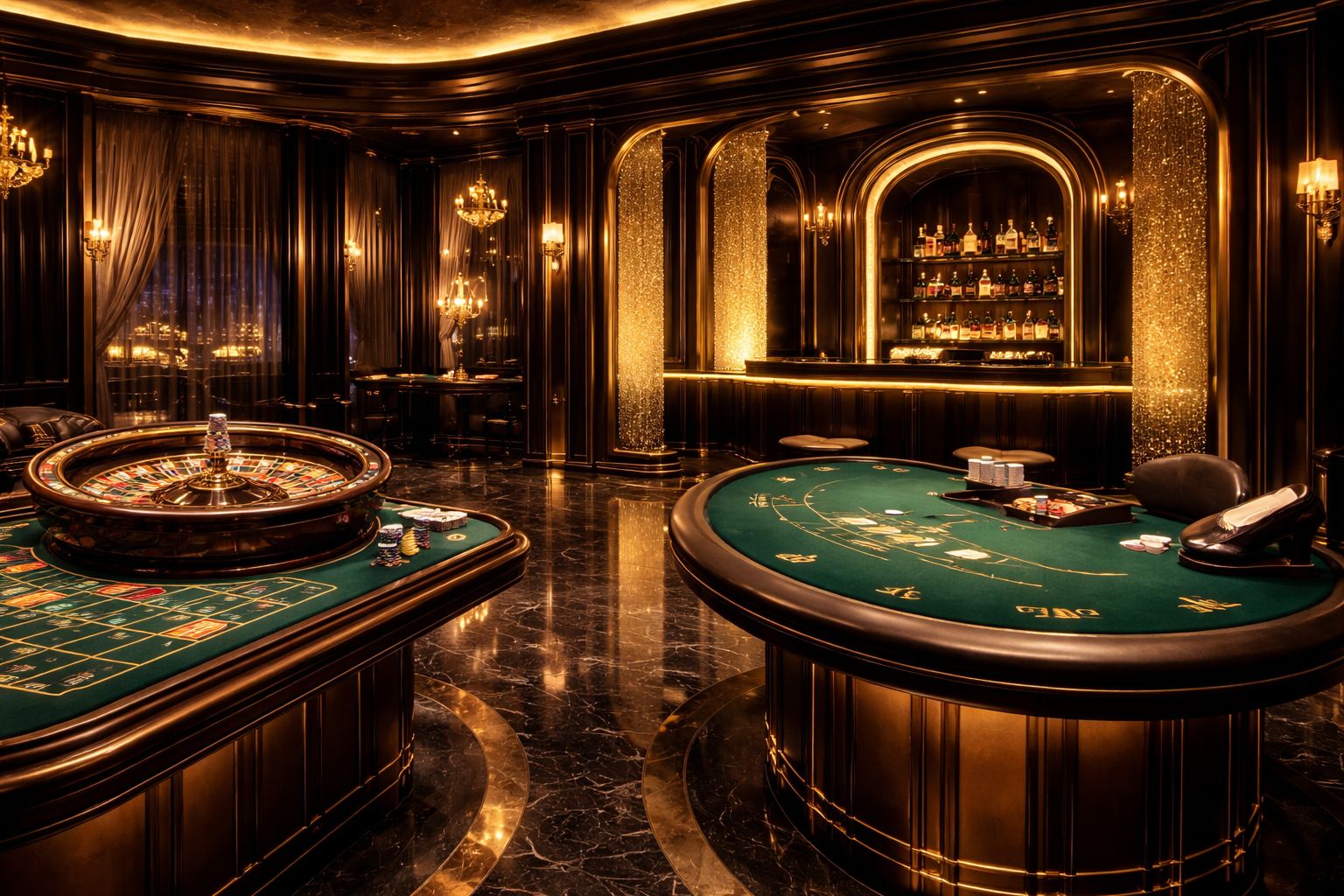 Una escena pulida de estudio de casino en vivo con cartas, elementos de ruleta y una atmósfera premium de transmisión para JUGA MX.